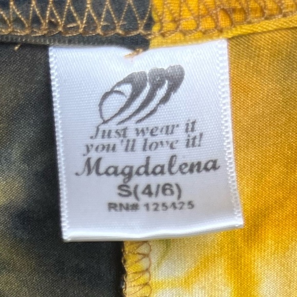 Golden Sunburst Tie-Dye Tee | Luxe Soft Boho Chic Top Dreamy Wash | Size 4–6 - Picture 3 of 4